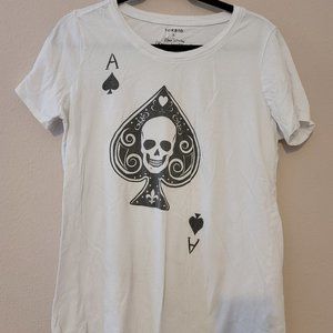 WHITE ACE OF SPADES SLIM FIT TEE